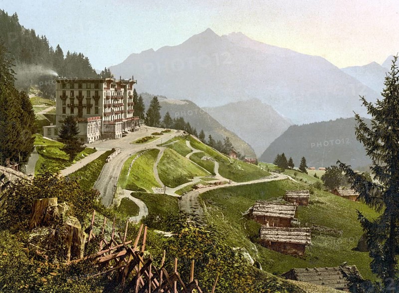 Leysin, Grand Hotel, Canton of Vaud, Switzerland, Historical, digitally restored reproduction from a 19th century original, Record date not stated, Europe