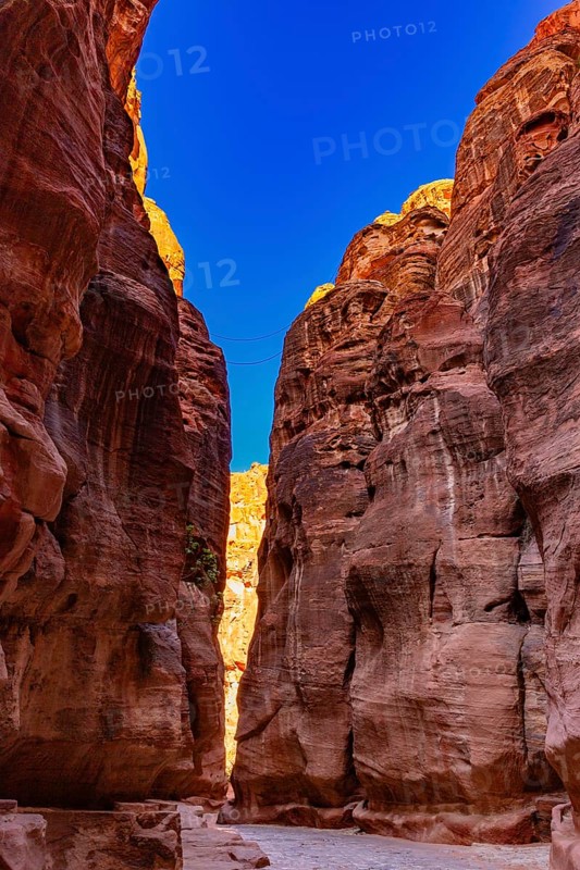 Walking across the Siq, Petra, Jordan, Asia