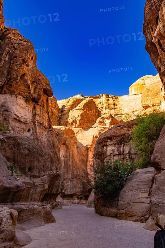 Walking across the Siq, Petra, Jordan, Asia