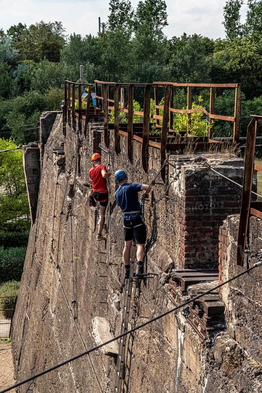 Landschaftspark Duisburg Nord, via ferrata, climbing garden, North Rhine-Westphalia, Germany, Europe