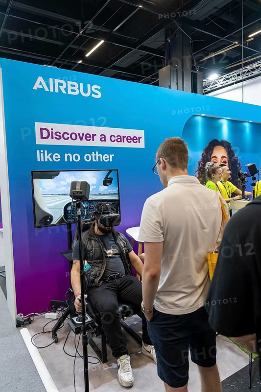 Gamescom, the world's largest trade fair for video and computer games, hall with career information from various companies, Airbus, in Cologne, Germany, Europe