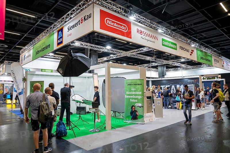 Gamescom, the world's largest trade fair for video and computer games, hall with career information from various companies, in Cologne, Germany, Europe