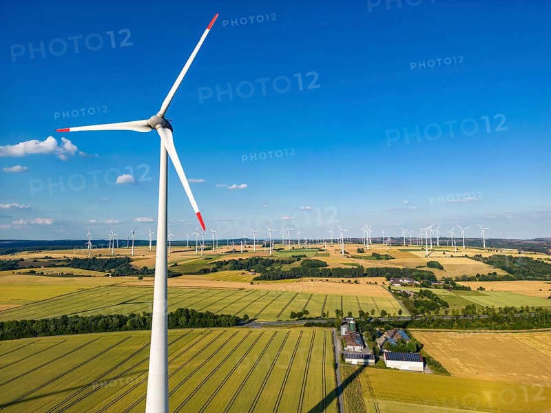 Wind farm near the East Westphalian town of Energiestadt Lichtenau, south of Paderborn, North Rhine-Westphalia, Germany, Europe