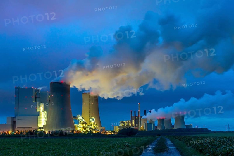 Neurath lignite-fired power station, power station units A, E, cooling towers, town of Grevenbroich, North Rhine-Westphalia, Germany, Europe
