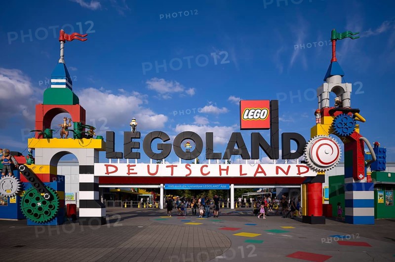 Entrance, Entrance gate, LEGOLAND theme park, Germany, Günzburg, Bavaria, Germany, Europe