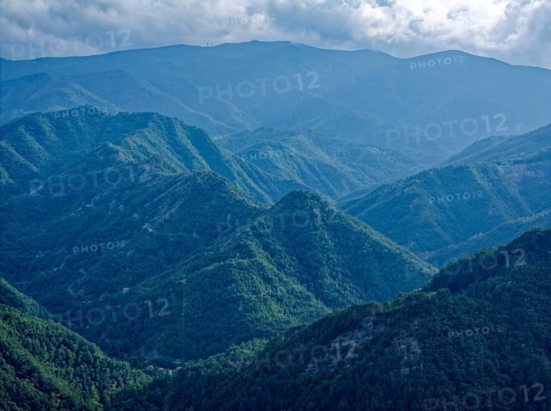 Mountain landscape in the Foreste Casentinesi National Park in the Apennines in Romagna. Corniolo, Emilia Romagna, Italy, Southern Europe, Europe