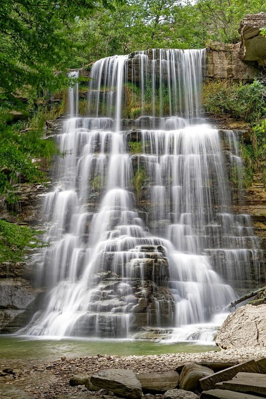 The Cascata dell'Alferello, the waterfall of the Alferello stream, in the Foreste Casentinesi National Park in the Apennines in Romagna. Alfero, Emilia Romagna, Italy, Southern Europe, Europe
