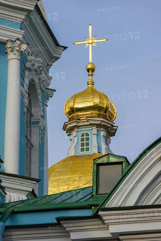 The baroque orthodox cathedral of Saint Nicholas Naval in Saint Petersburg