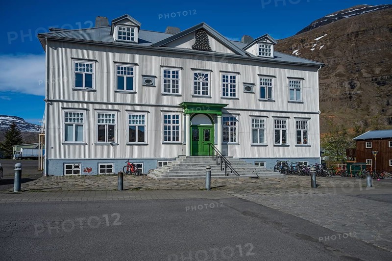School Building in Seydisfjordur, Iceland, Europe