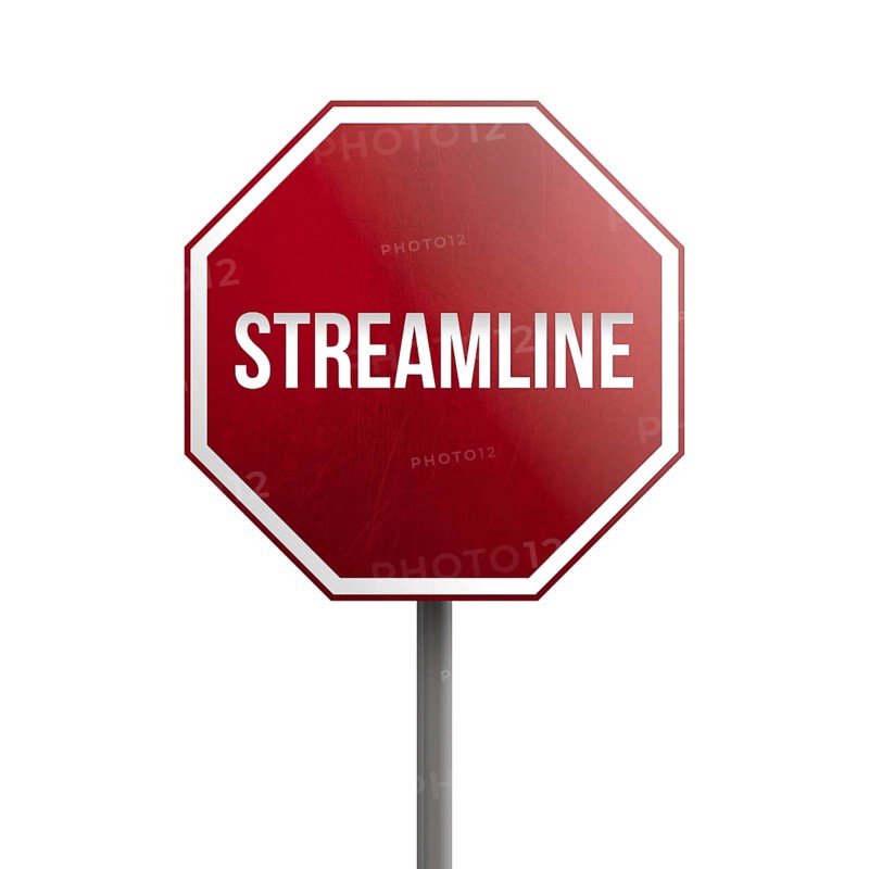 Streamline, red sign isolated on white background