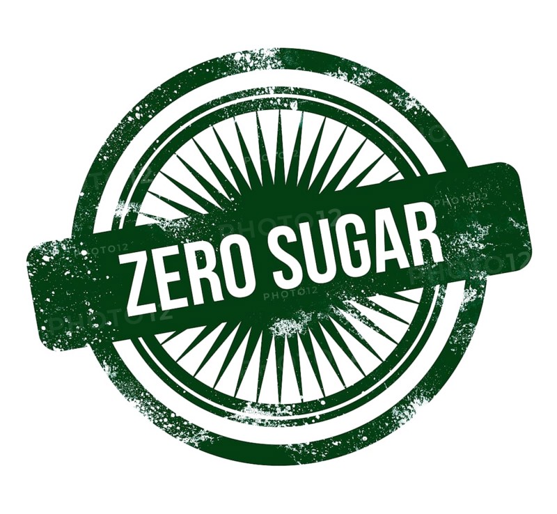 Zero sugar, green grunge stamp
