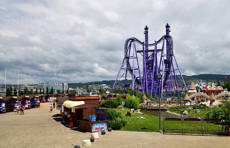 Sochi, Russia, June 6. 2018 attraction Quantum Leap in Sochi Park, which entered the TOP-25 of the best parks in Europe in 2016, Europe