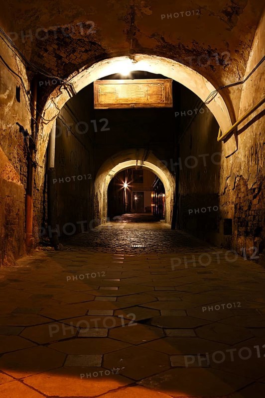 Dark street in the old eurpean city