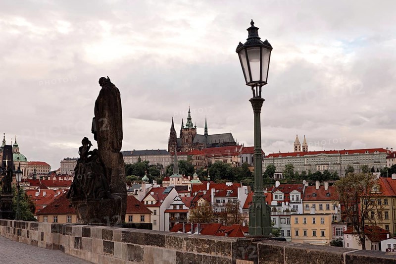 Prague view with Charles Bridge. Czech republic