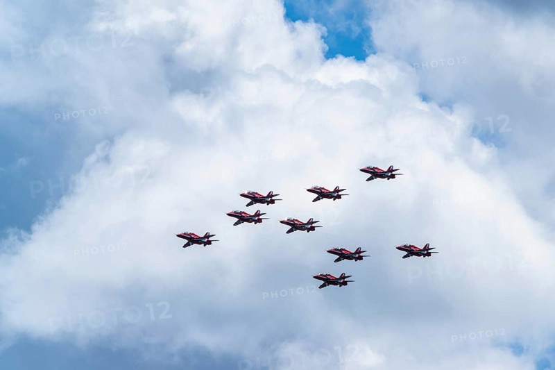 Red Arrows, Royal Air Force Aerobatic Team, Airshow 2024, Teignmouth, Devon, England, United Kingdom, Europe
