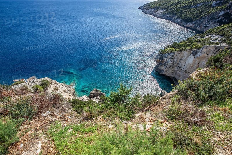 Great typical Greek landscape, Mediterranean nature of Greece. Landscape shot during the day on Zakynthos, Ionian Islands, Greece, Europe