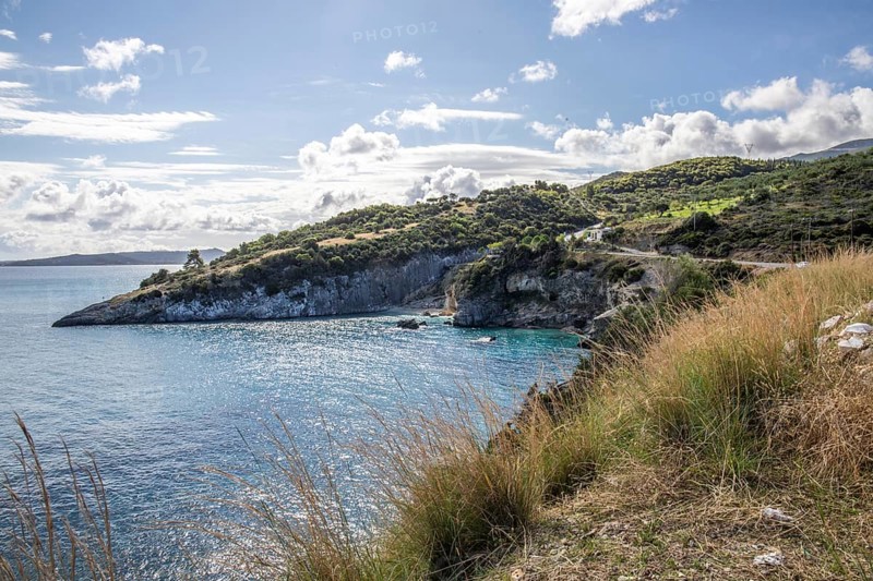 Great typical Greek landscape, Mediterranean nature of Greece. Landscape shot during the day on Zakynthos, Ionian Islands