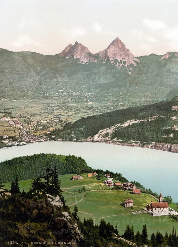 Seelisberg and Kanzeli, Vierwaldstaettersee, Switzerland, Historical, digitally restored reproduction from a 19th century original, Record date not stated, Europe
