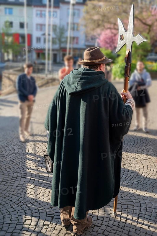 Historical city tour with night watchman, Siegen, North Rhine-Westphalia, Germany, Europe