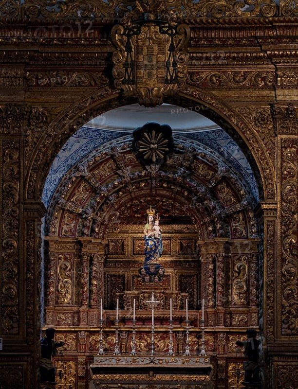Azulejos, tiles, tile decorations, Capela de Nossa Senhora do Rosário, Chapel of Our Lady of the Rosary, athedrale Igreja da Sé Catedral de Faro, Old Town, Faro, Algarve, Portugal, Europe