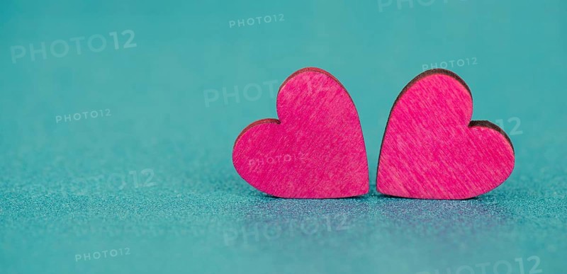 Pink hearts, valentine greeting card, mothers day and birthday wishes, love symbol