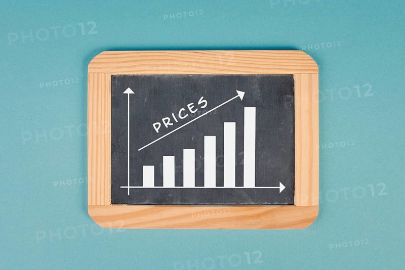 Global increasing prices, high living expenses, shortage of groceries, gas and electricity costs, inflation of the Dollar and Euro shown in the graph