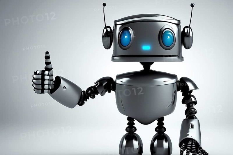 Friendly robot with thumbs up gesture, artificial intelligence, technology, AI generated, AI generated