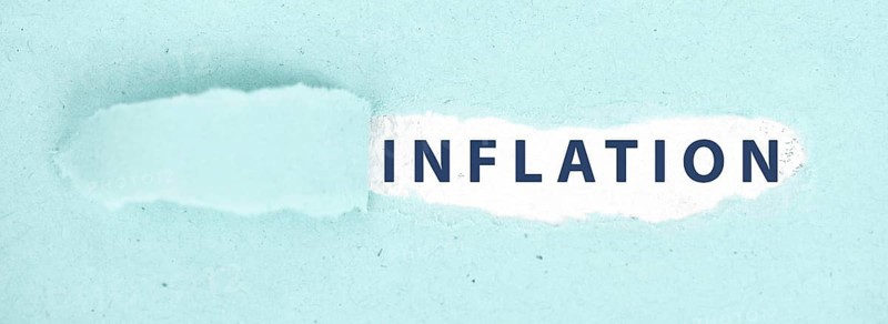 Inflation, financial crash, euro banknotes, economy development and increasing prices, high living costs