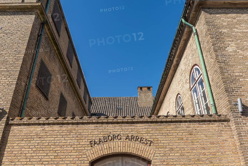 Faborg, Faaborg, Faaborg Arrest Prison Museum, brick building, high wall, Fyn, island of Funen, south coast, Danish South Sea, Denmark, Europe