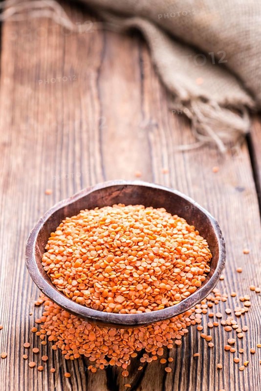 Portion of Red Lentils (detailed close-up shot)