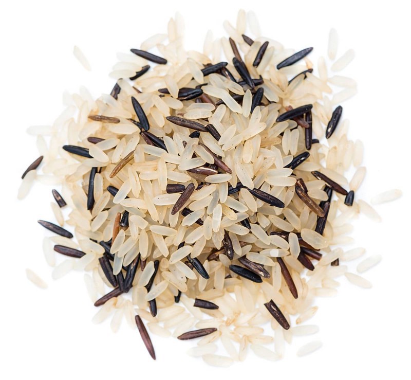 Mixed Rice (with Wild Rice) isolated on pure white background
