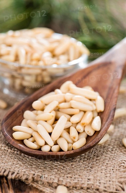 Portion of Pine Nuts as detailes close-up shot