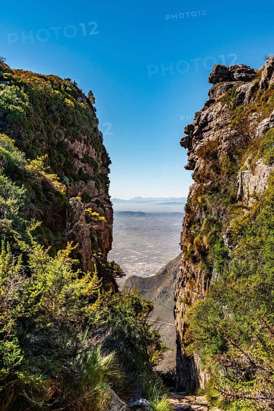 Spectacular view of Cape Town from the Table Mountain during winter season