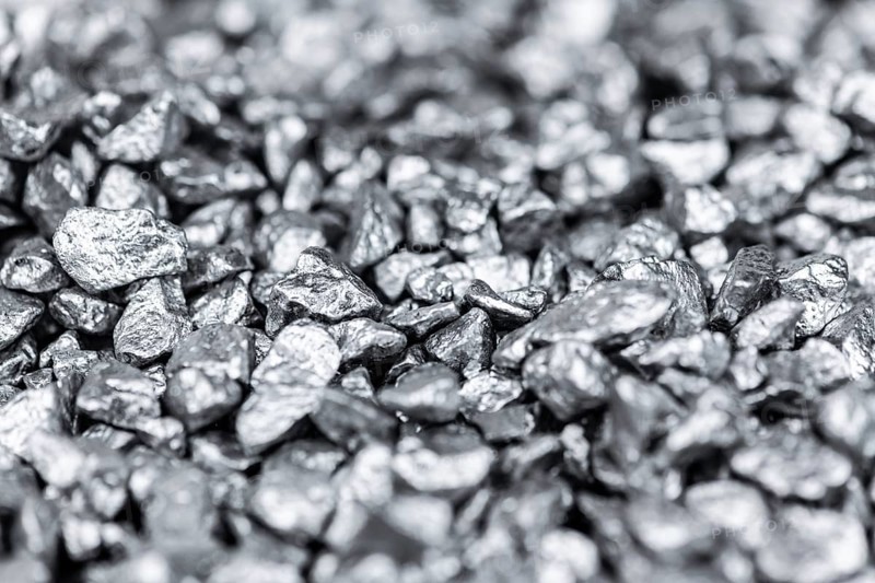 Heap of silver nuggets (close up shot) for use as background or texture