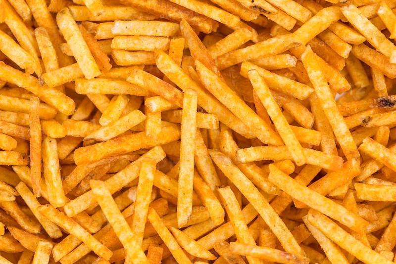 Portion of Potato Sticks (close-up shot) for use as background image or as texture