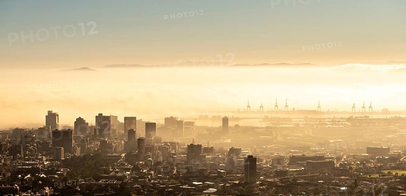 Cape Town early in the morning during sunrise with wonderful light South Africa