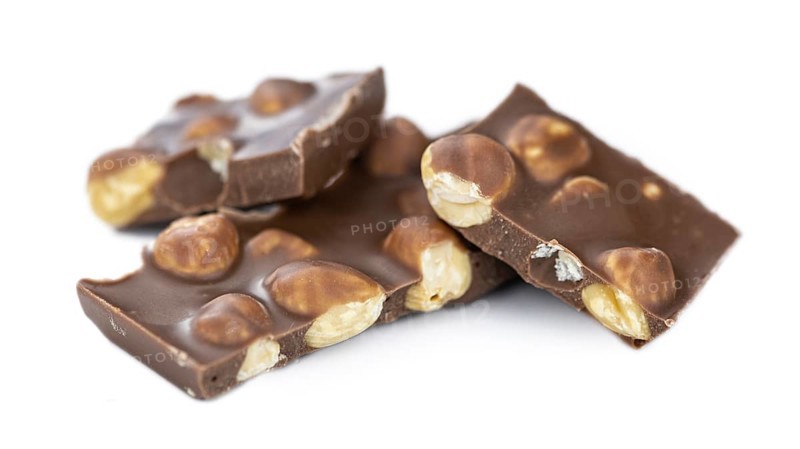 Hazelnut Chocolate as detailed close up shot (selective focus)