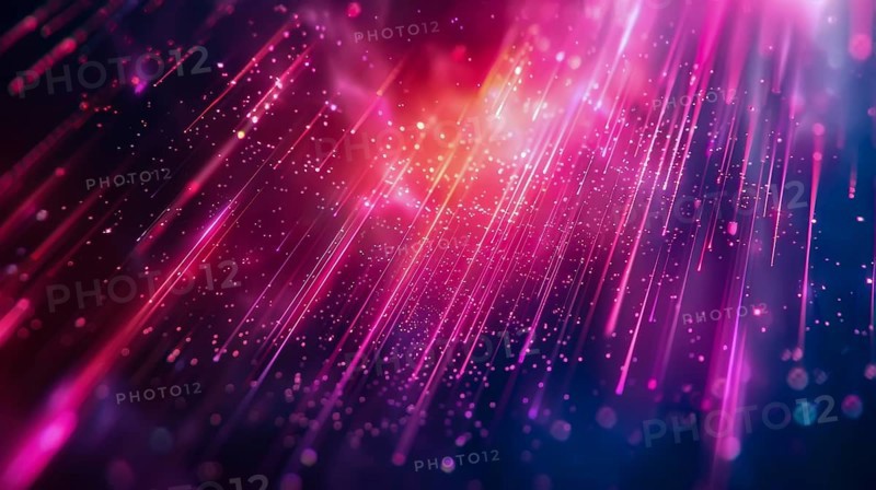 Abstract view of neon lights in pink, purple, and red with sparkles, giving a vibrant and futuristic feel with reflections, AI generated