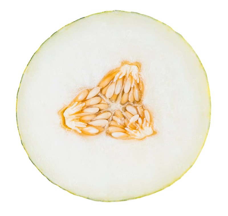 Portion of Futuro Melons (as close-up shot) isolated on white background