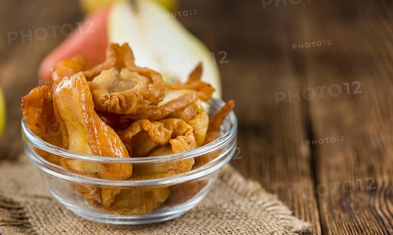 Dried Pears (selective focus) on an old wooden table