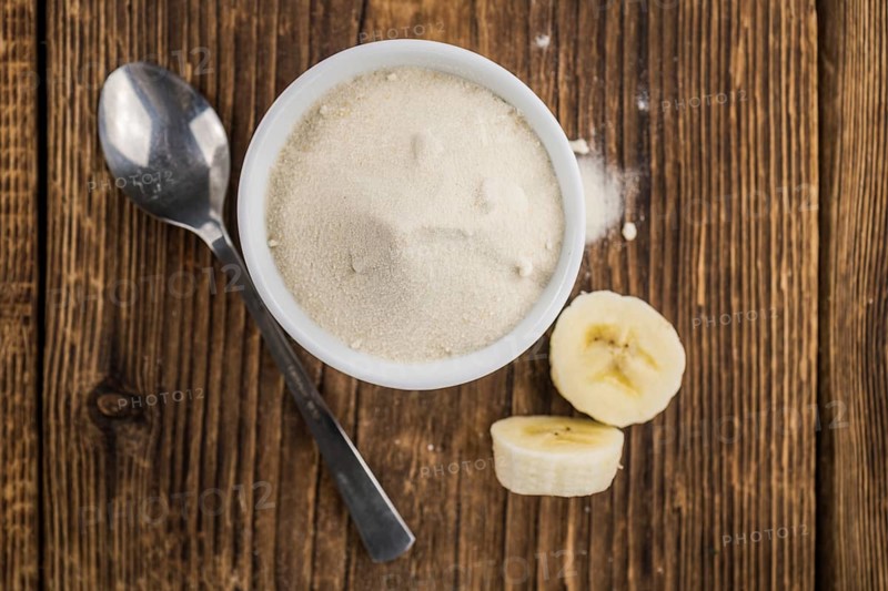 Banana Powder on a vintage background as detailed close-up shot, selective focus