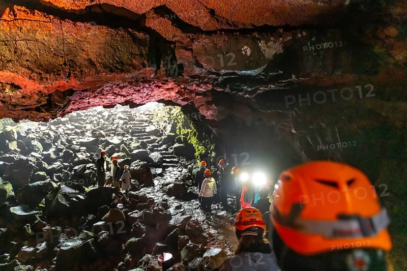 Old Icelandic Lava Tunnel as tourist attraction