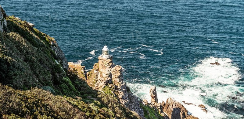 Old lighthouse at Cape Point South Africa during winter season