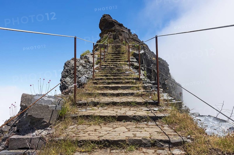 Hiking trail on the Pico do Arieiro Madeira Portugal