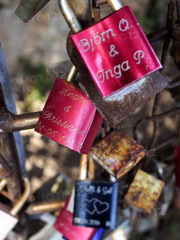 Padlock with love message from couples