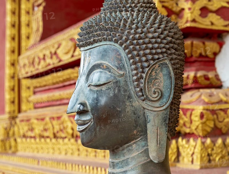 Buddha statue at Haw Phra Kaew or Ho Phrakeo Museum, Vientiane, Laos, Asia