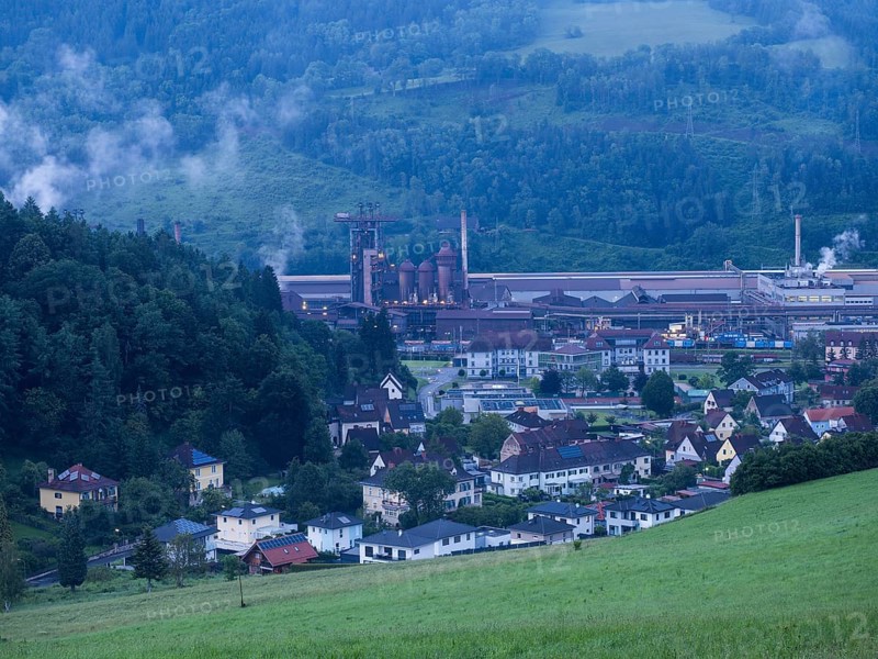 Voestalpine steelworks in the Donawitz district, known for the first application of the Linz-Donawitz process for steel production, Leoben, Styria, Austria, Europe
