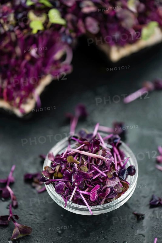 Cutted Cress on a vintage background as detailed close-up shot (selective focus)