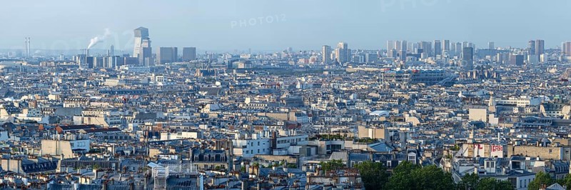 Panorama of Paris from the Sacré-Cur de Montmartre Basilica, Montmartre, Paris, ÃŽle-de-France, France, Europe
