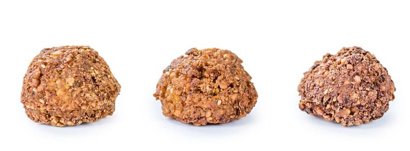 Falafel (close-up shot, selective focus) isolated on white background